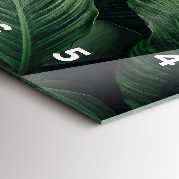 Pendule carrée en verre Monstera tropical