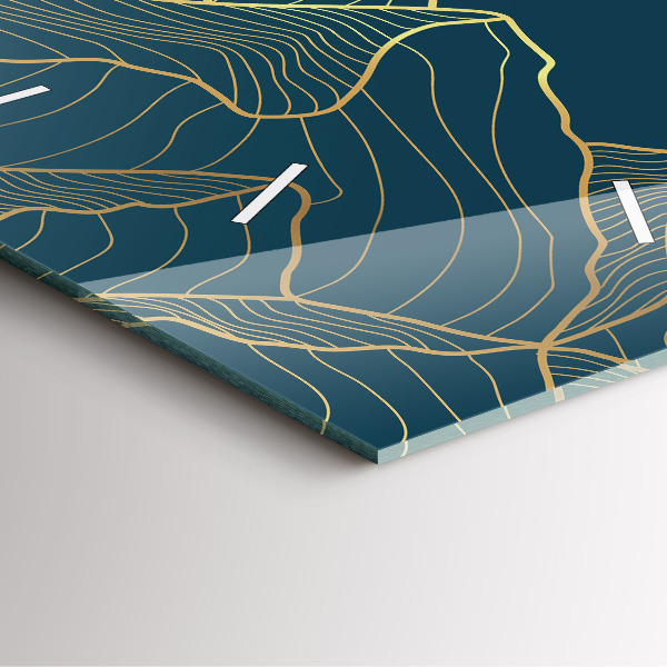 Pendule carrée en verre Croquis des montagnes