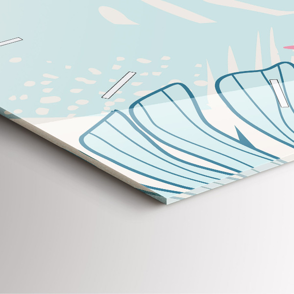 Pendule carrée en verre Feuilles pastel – Tropiques