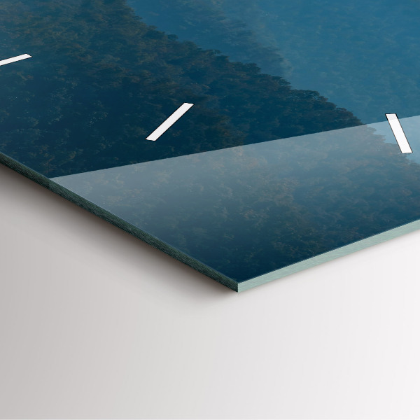 Pendule carrée en verre Paysage de montagne abstrait