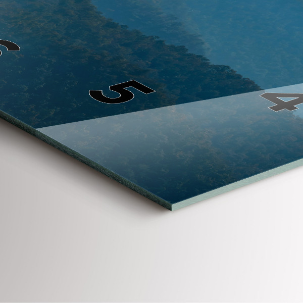 Pendule carrée en verre Paysage de montagne abstrait