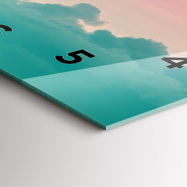 Pendule carrée en verre Dégradé du ciel et des montagnes