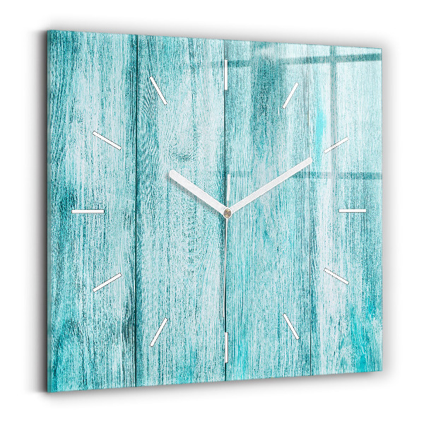 Pendule carrée en verre Vieux bois bleu