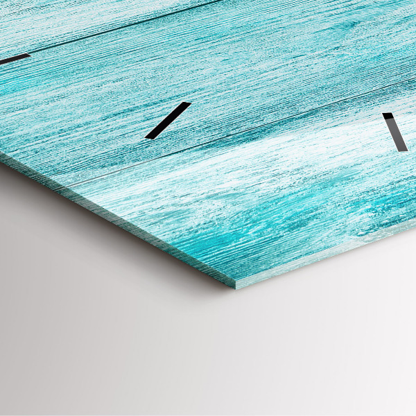 Pendule carrée en verre Vieux bois bleu