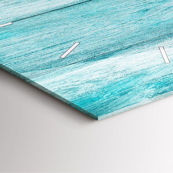 Pendule carrée en verre Vieux bois bleu