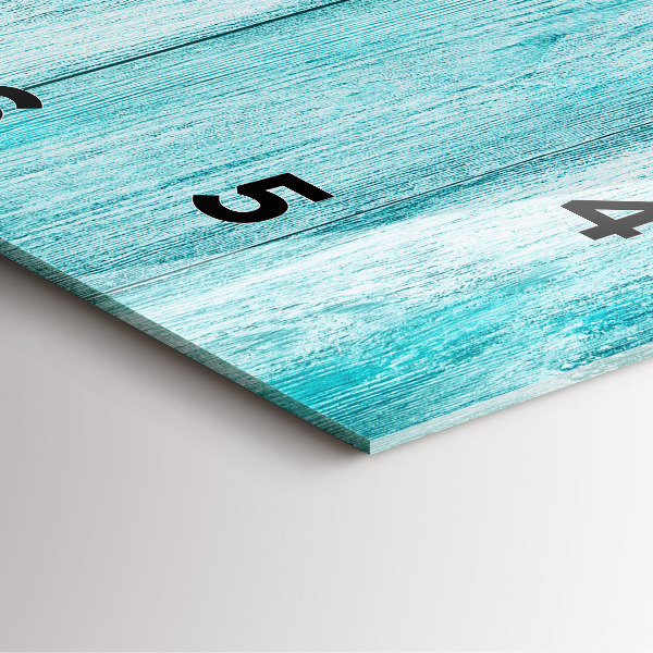 Pendule carrée en verre Vieux bois bleu