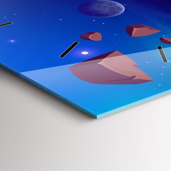 Pendule carrée en verre Planètes galaxie