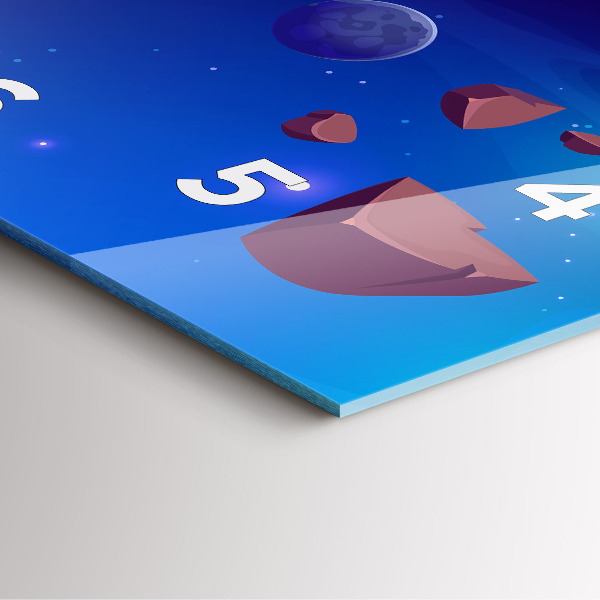 Pendule carrée en verre Planètes galaxie