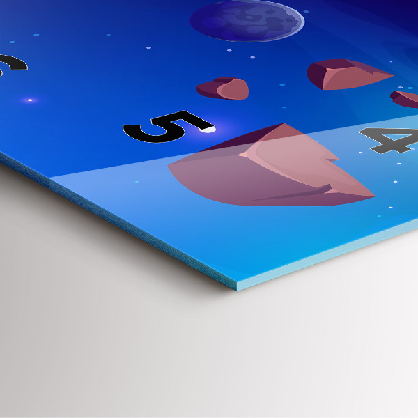 Pendule carrée en verre Planètes galaxie