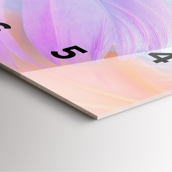 Pendule carrée en verre plumes colorées