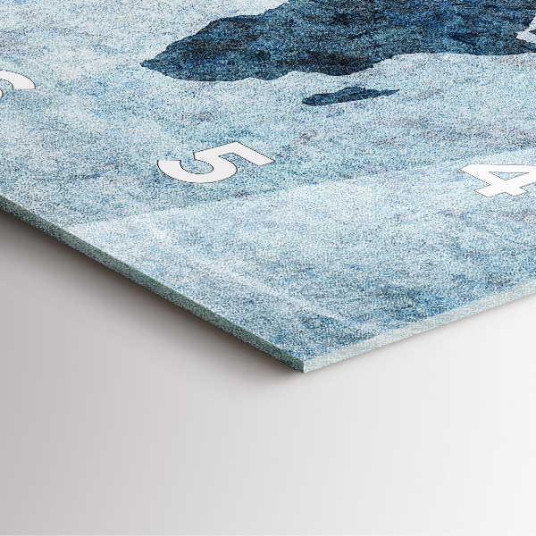 Pendule carrée en verre Carte du monde peinte