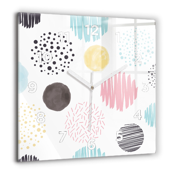 Pendule carrée en verre Motif géométrique