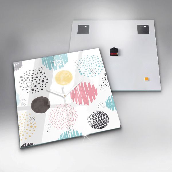 Pendule carrée en verre Motif géométrique