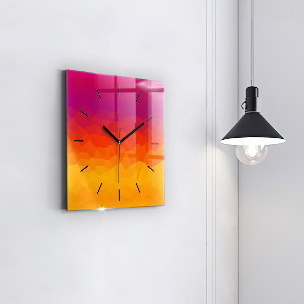 Pendule carrée en verre Abstraction colorée