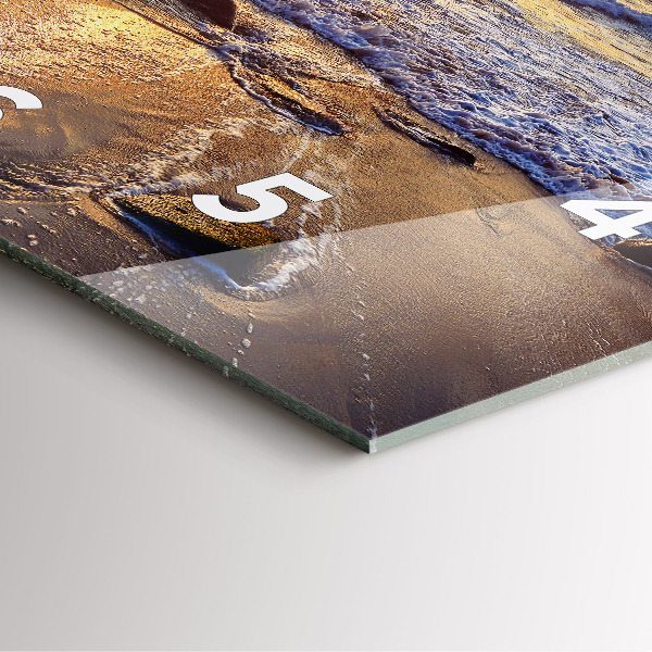 Pendule carrée en verre Coucher de soleil sur la plage