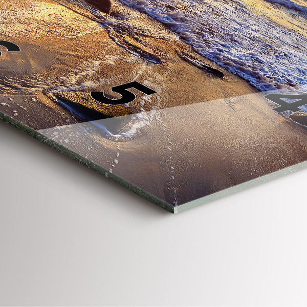 Pendule carrée en verre Coucher de soleil sur la plage