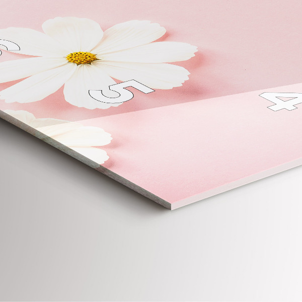 Pendule carrée en verre Fleurs de marguerite