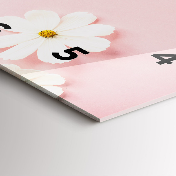 Pendule carrée en verre Fleurs de marguerite