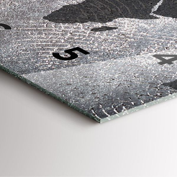 Pendule carrée en verre Carte du monde en béton