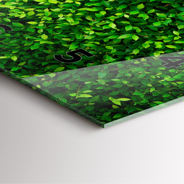 Pendule carrée en verre feuilles de haie