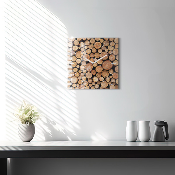Pendule carrée en verre cernes des arbres
