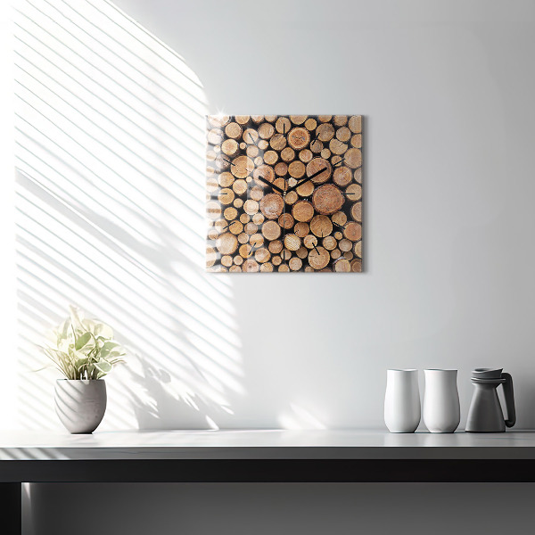 Pendule carrée en verre cernes des arbres