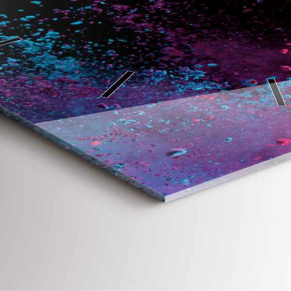 Pendule carrée en verre Explosion de couleurs