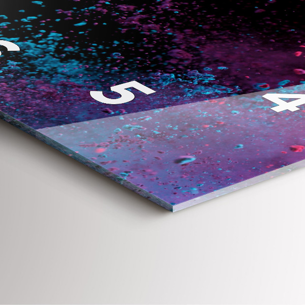 Pendule carrée en verre Explosion de couleurs