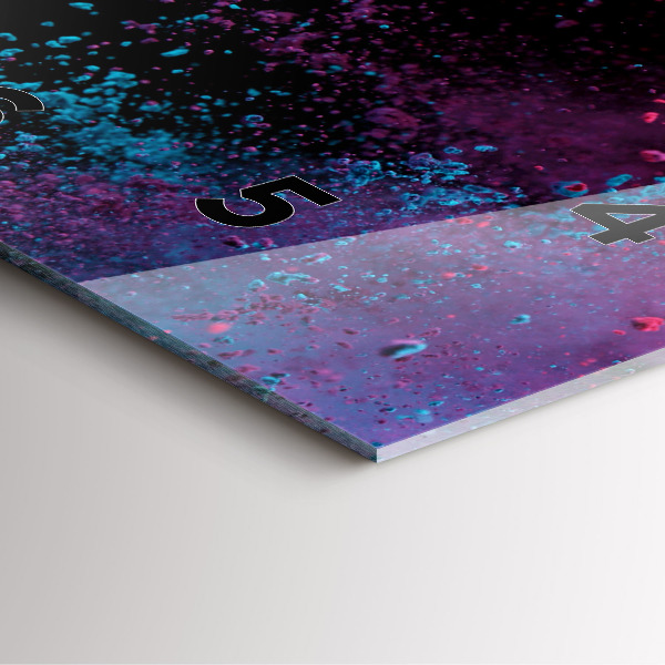 Pendule carrée en verre Explosion de couleurs