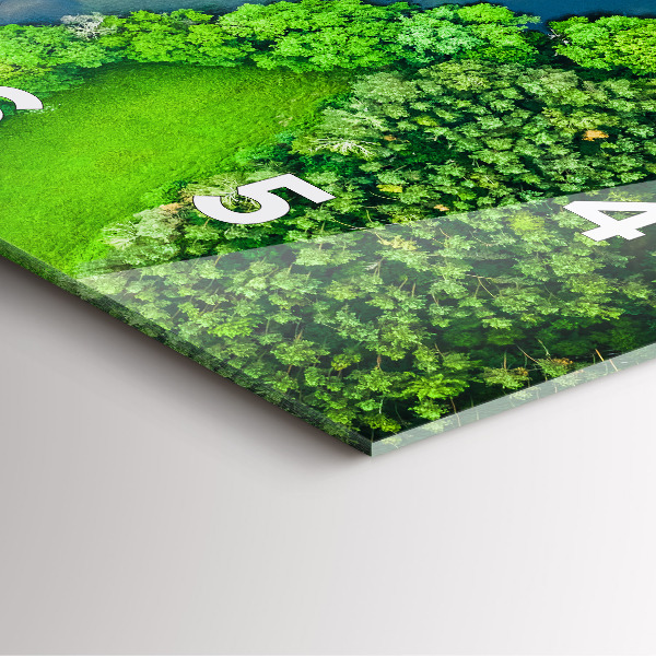 Pendule carrée en verre Rivière dans la forêt