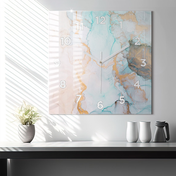 Pendule carrée en verre Peinture abstraite