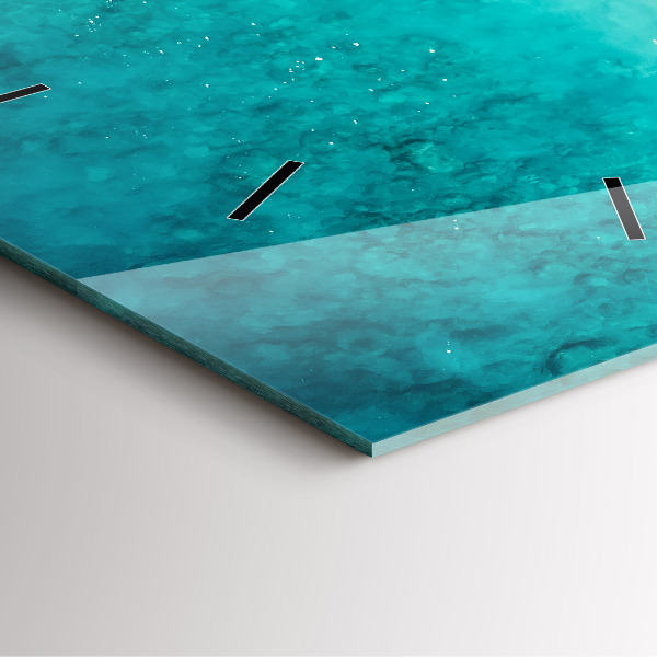 Pendule carrée en verre Plage de sable de mer