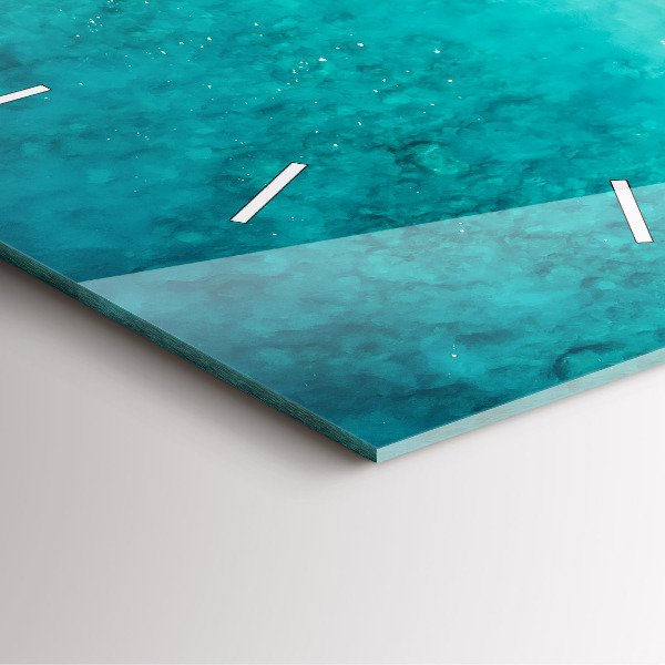 Pendule carrée en verre Plage de sable de mer