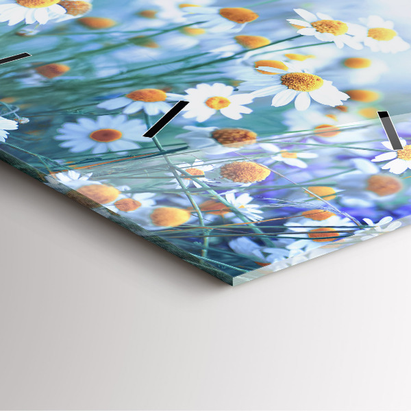 Pendule carrée en verre Papillon dans la prairie