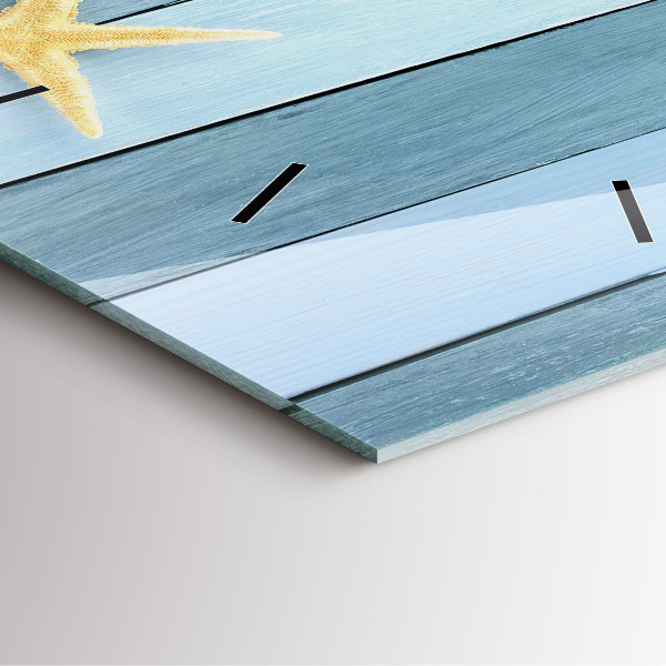 Pendule carrée en verre Planches, rayures et coque