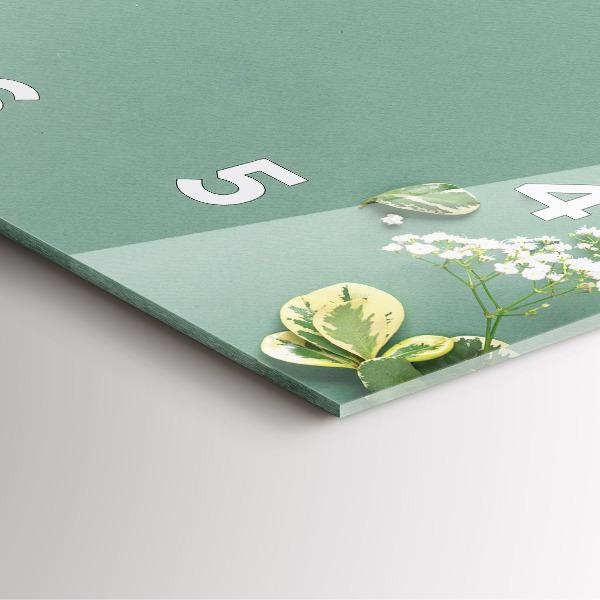 Pendule carrée en verre Fleurs délicates