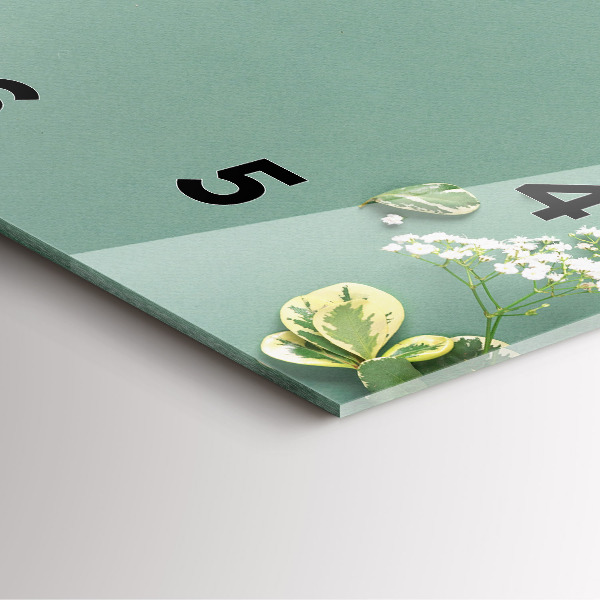 Pendule carrée en verre Fleurs délicates