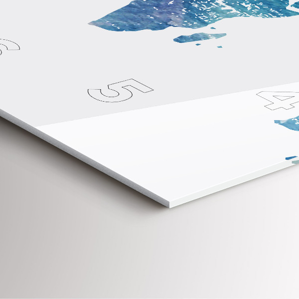 Pendule carrée en verre Carte du monde