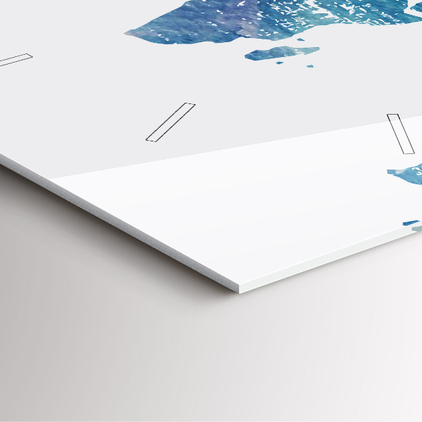 Pendule carrée en verre Carte du monde