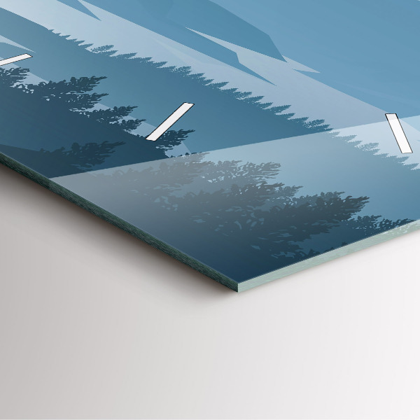 Pendule carrée en verre Paysage de montagne