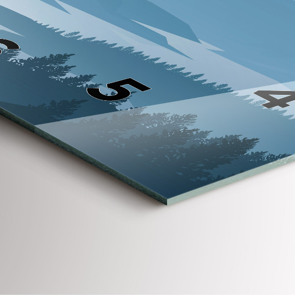 Pendule carrée en verre Paysage de montagne