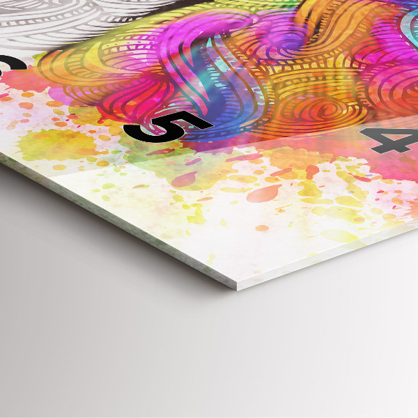 Pendule carrée en verre Cerveau abstrait