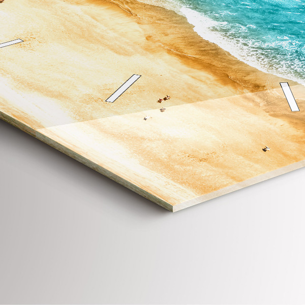 Pendule carrée en verre gens de la plage de la mer