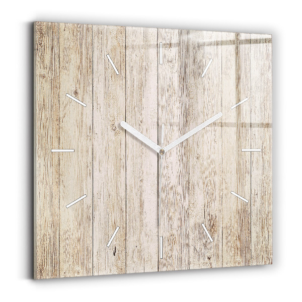 Pendule carrée en verre Panneaux en bois