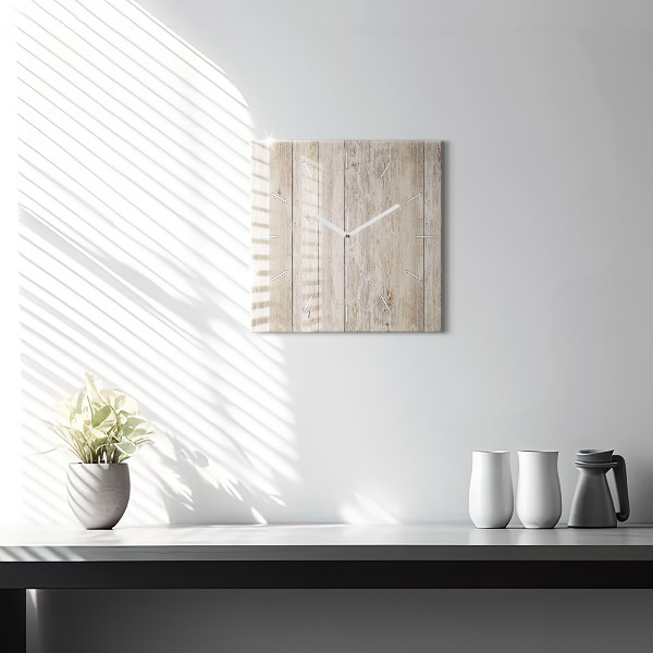 Pendule carrée en verre Panneaux en bois