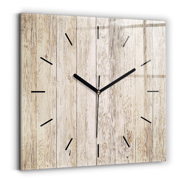 Pendule carrée en verre Panneaux en bois