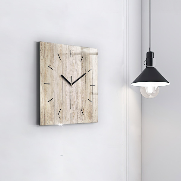 Pendule carrée en verre Panneaux en bois