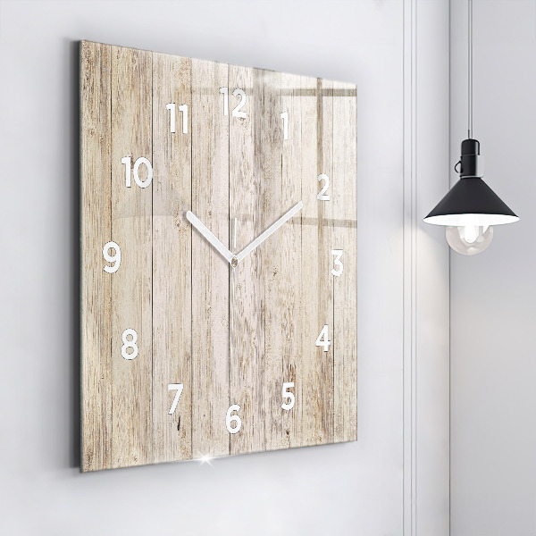 Pendule carrée en verre Panneaux en bois