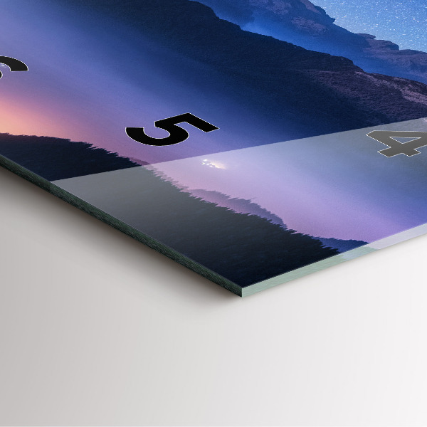 Pendule carrée en verre Voie lactée et montagnes