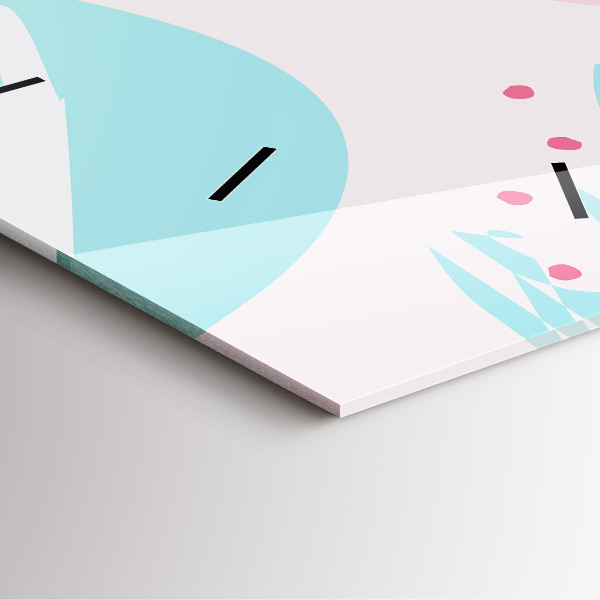 Pendule carrée en verre Abstraction pastel